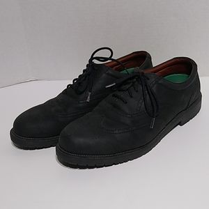 Nunn Bush Tacoma Men 10.5 Black Nubuck Leather Wing Tip Lace Up